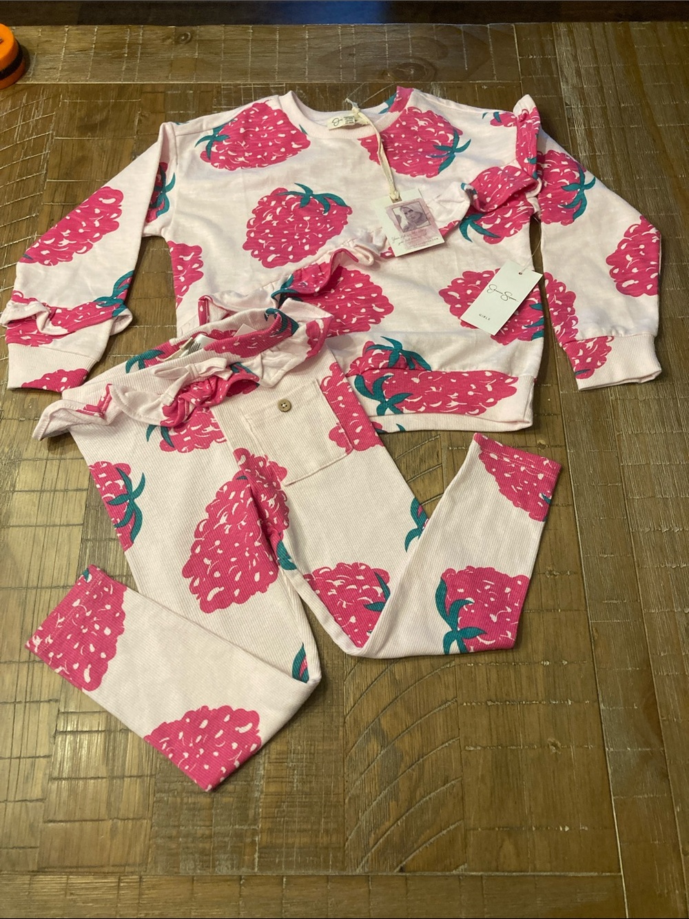 Jessica Simpson Pink Raspberry Print Pant set NWT size 4T